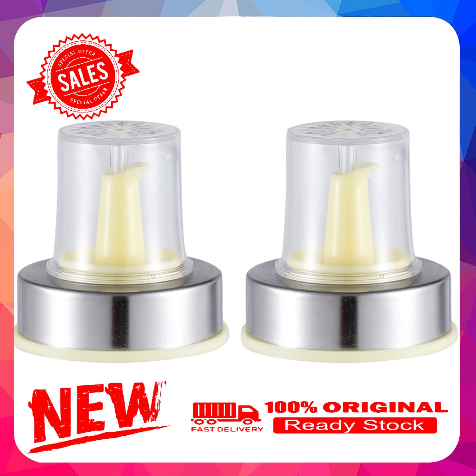 2Pcs 45mm Stainless Steel Oil Vinegar Bottles Stoppers Pourers Plugs Dispensers
