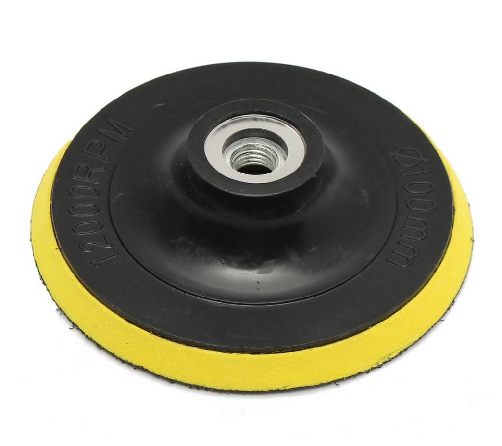 Plastic Backing Pad With Velcro - Black and Yellow