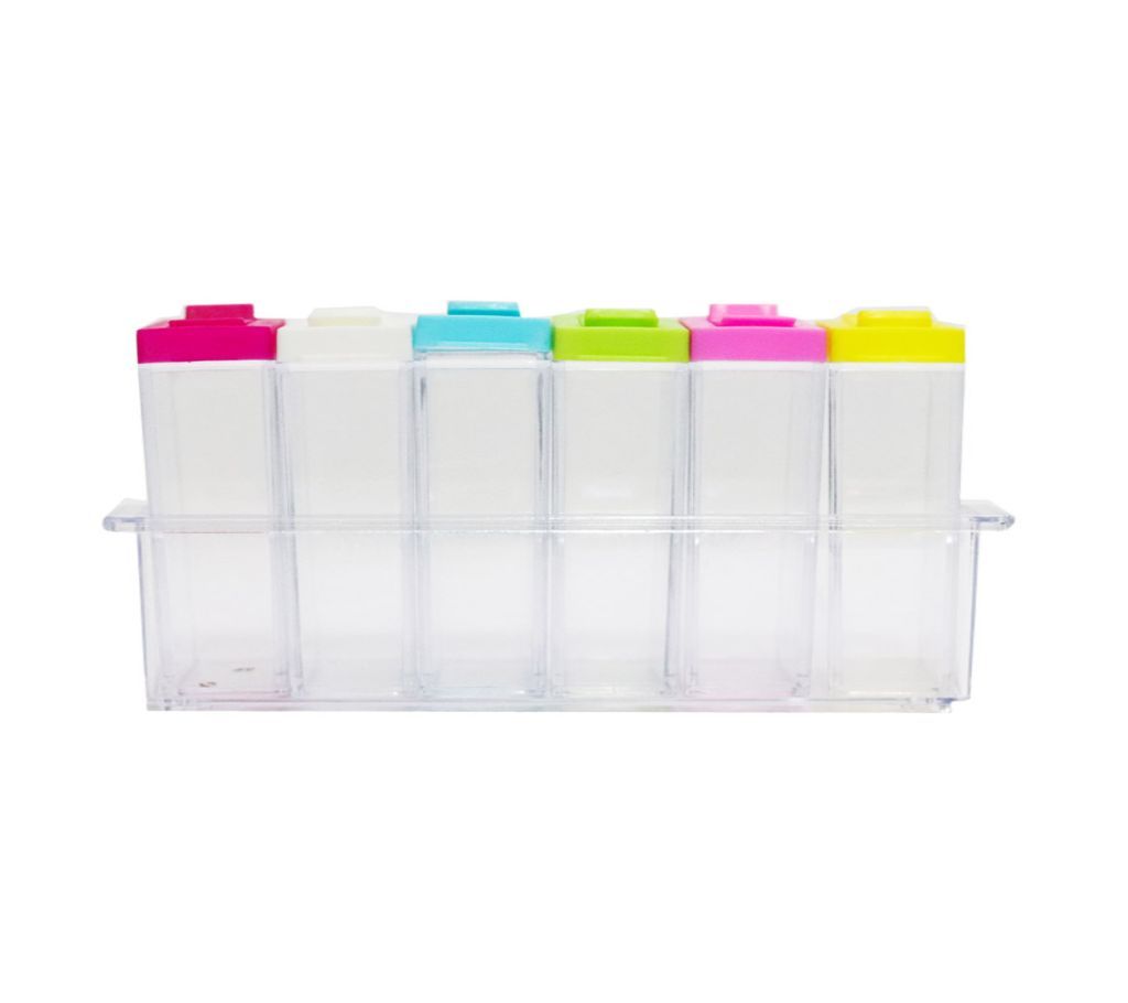 6 Pieces Transparent Plastic Kitchen Spice Jar