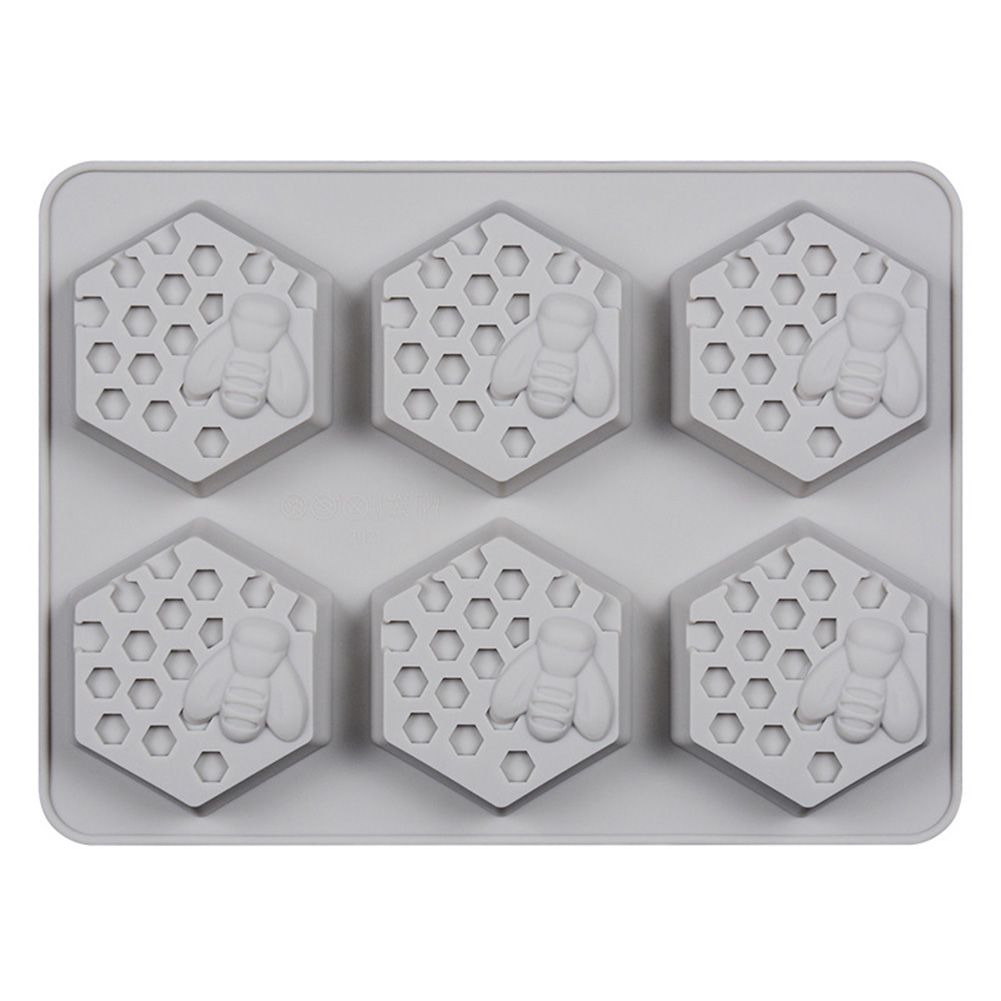 6-Grid Bee Honeycomb Hexagon Soap Mold Silicone DIY Handicraft Making Mould