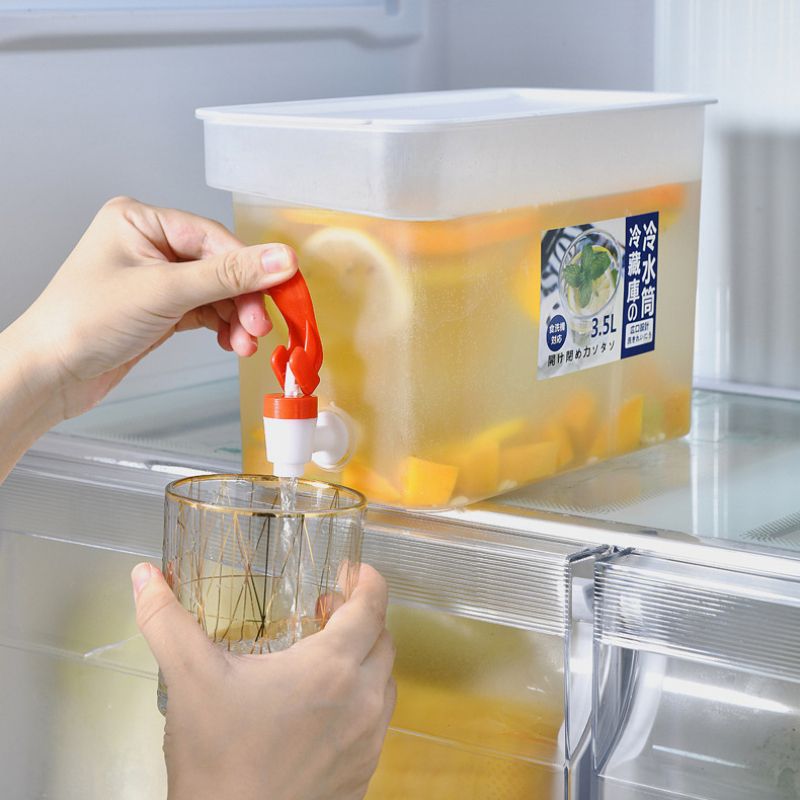 3500ml Refrigerator Cold Kettle with Faucet Household Lemonade Bottle Drinkware Cold Water Bottle Container For Kitchen LARGE CAPACITY