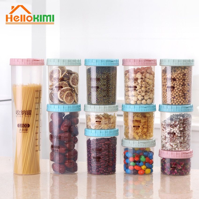 Transparent Plastic Sealed Cans Kitchen Grain Storage Box Food Storage Storage Tanks  Refrigerator Preservation Cans Kitchen