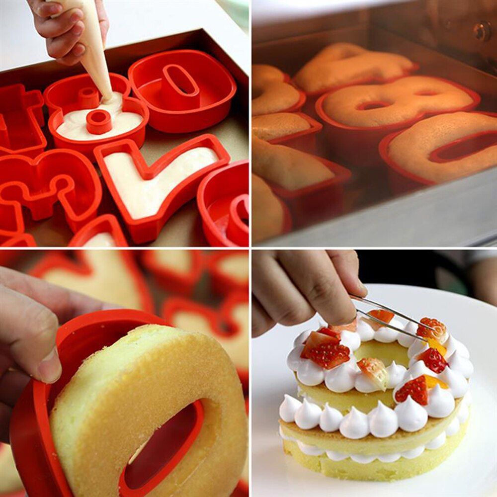 New 0-9 Silicone Digital Cake Mold Creative Numbers Shape Fondant Cake Mould Decoration Tool for Wedding Birthday Anniversary
