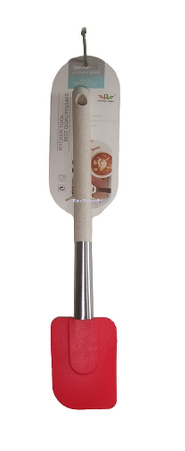 FLEX-CORE SILICONE SPATULA WITH HIGH GRADE PLASTIC FIBER HANDLE RED COLOR