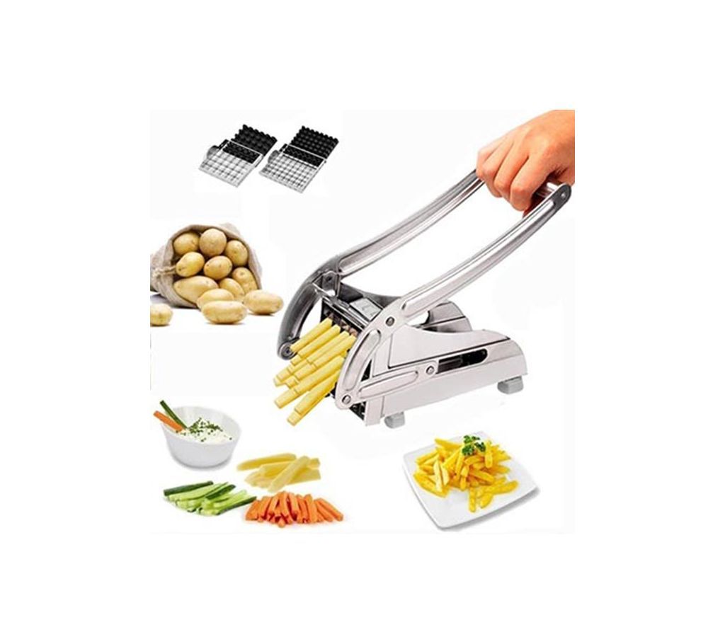 French Fry potato cutter Silver