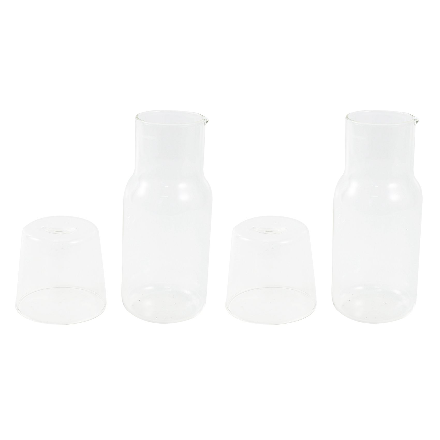 2X Water Carafe with Tumbler Glass Cold Hot Water Bottle Cup Sets Bedside Pitcher High Temperature Resistance Bottle