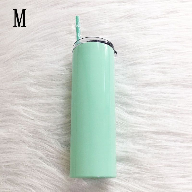 20oz Skinny Tumbler Sealed Lids with Straw Cup Double Wall Vacuum Insulated Stainless Steel Thermos Bottle Wedding Gift