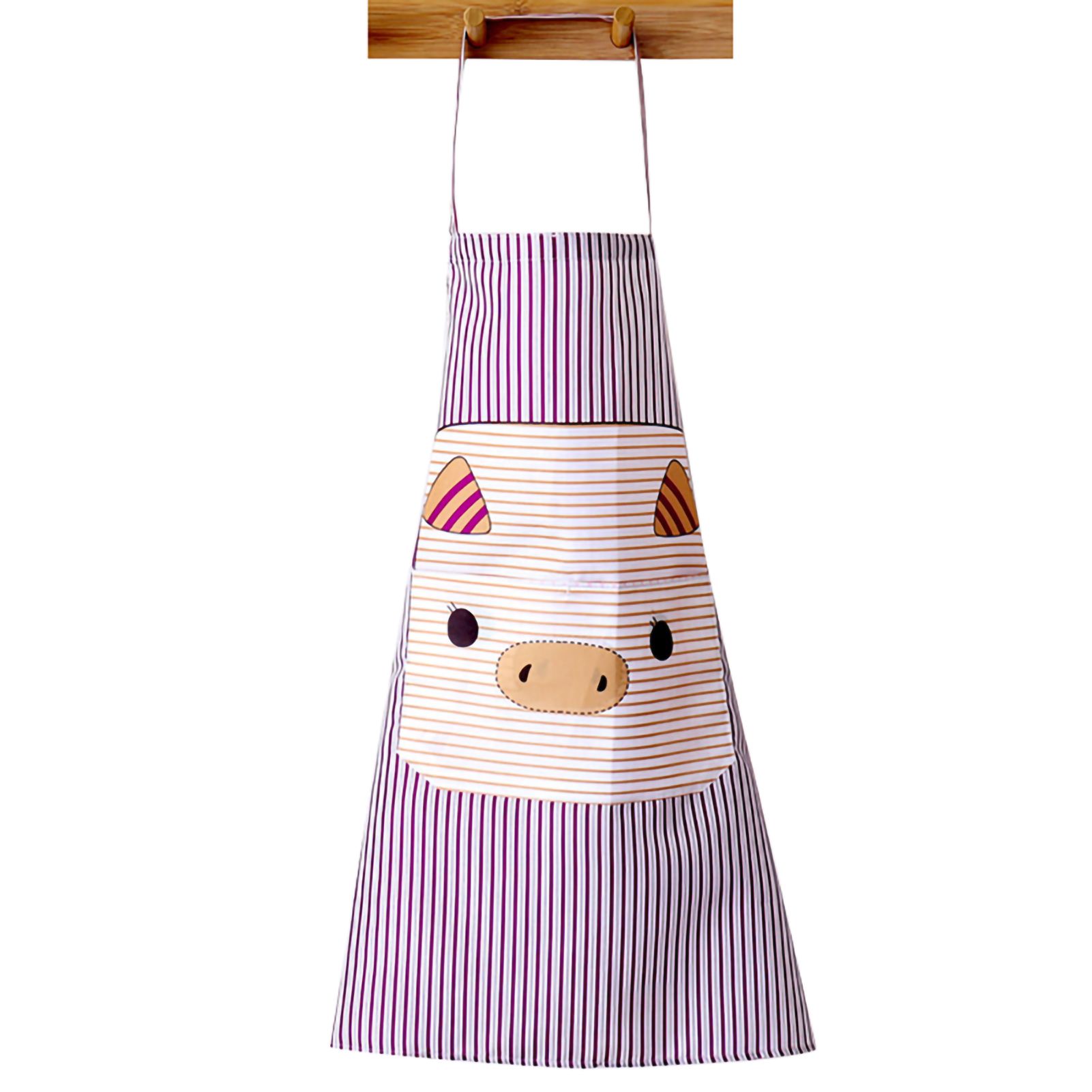 Lovely Pig Polyester Sleeveless Pockets Home Kitchen Cooking Anti-Splash Apron