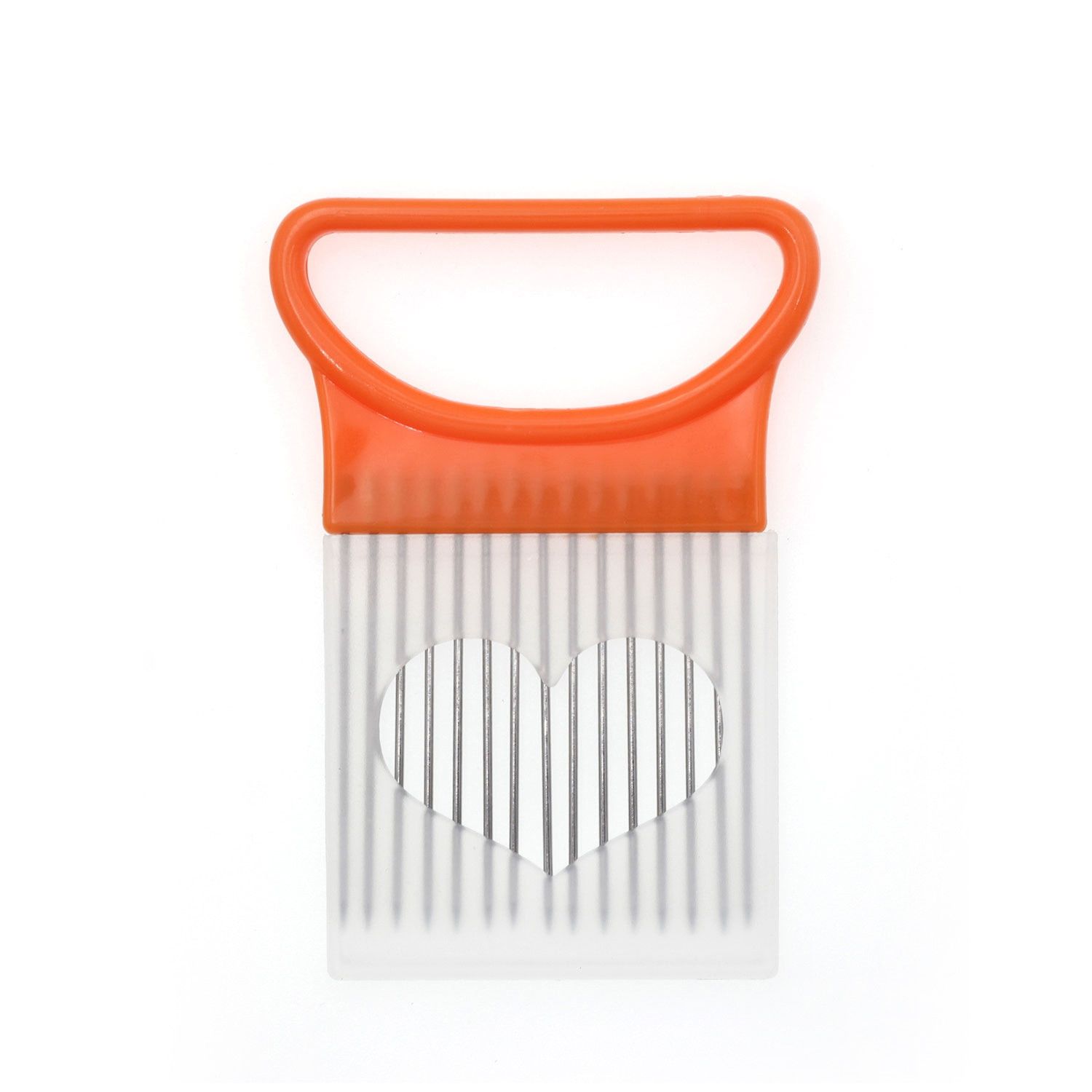 Multi Purpose Onion Cutter Stainless Steel Onion Fork Fruit Slicer Vegetables Cutter Tomato Knife Cutting Safe Aid Kitchen Tools-Orange