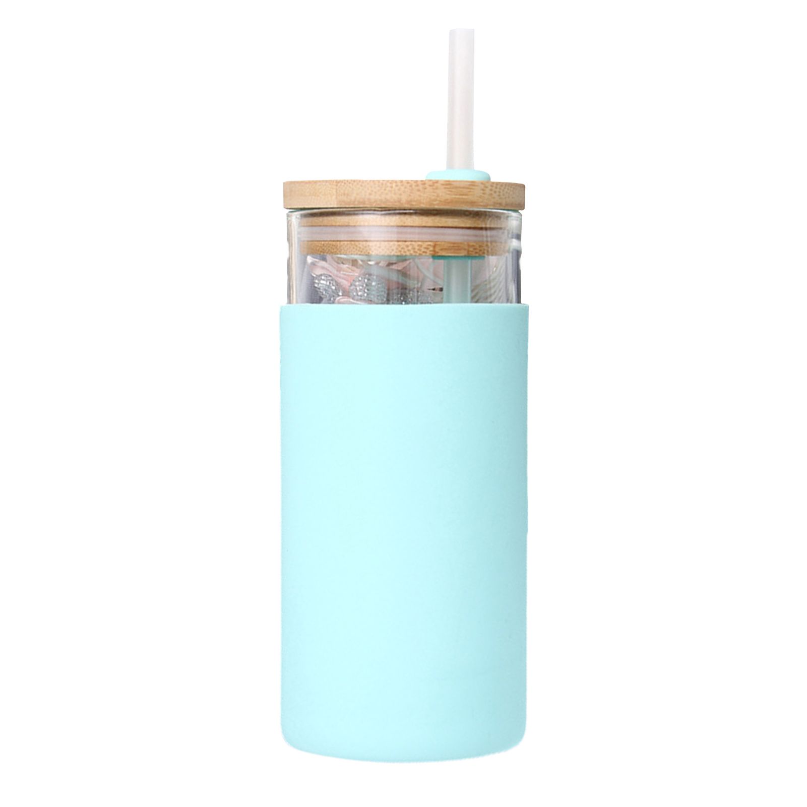 Water Bottle Anti-scalding with Straw High Borosilicate Glass Portable Drinking Cup for Home