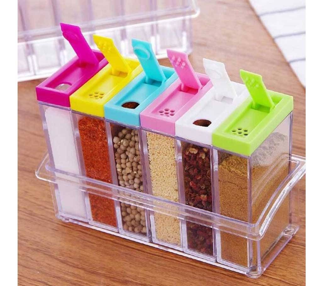 Transparent spice storage pot- 6 piece 