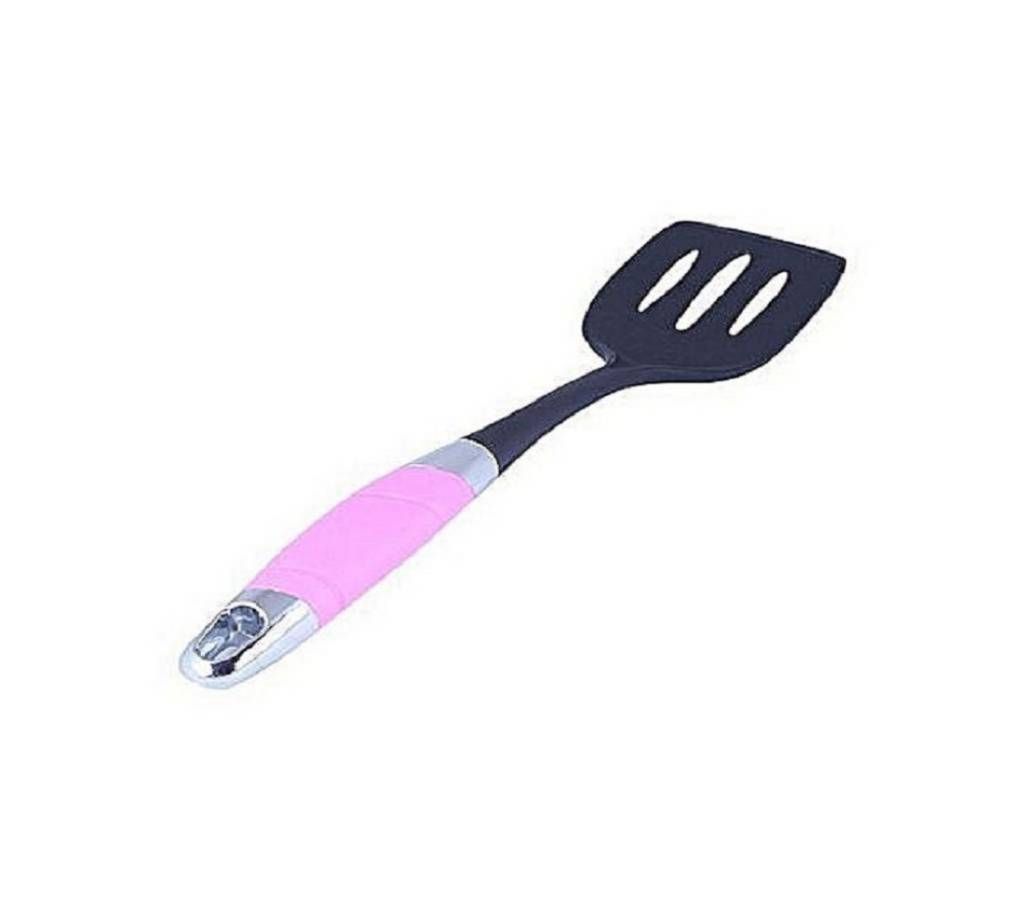 Silicone Heavy Duty Non Stick Spoon - Pink and Black