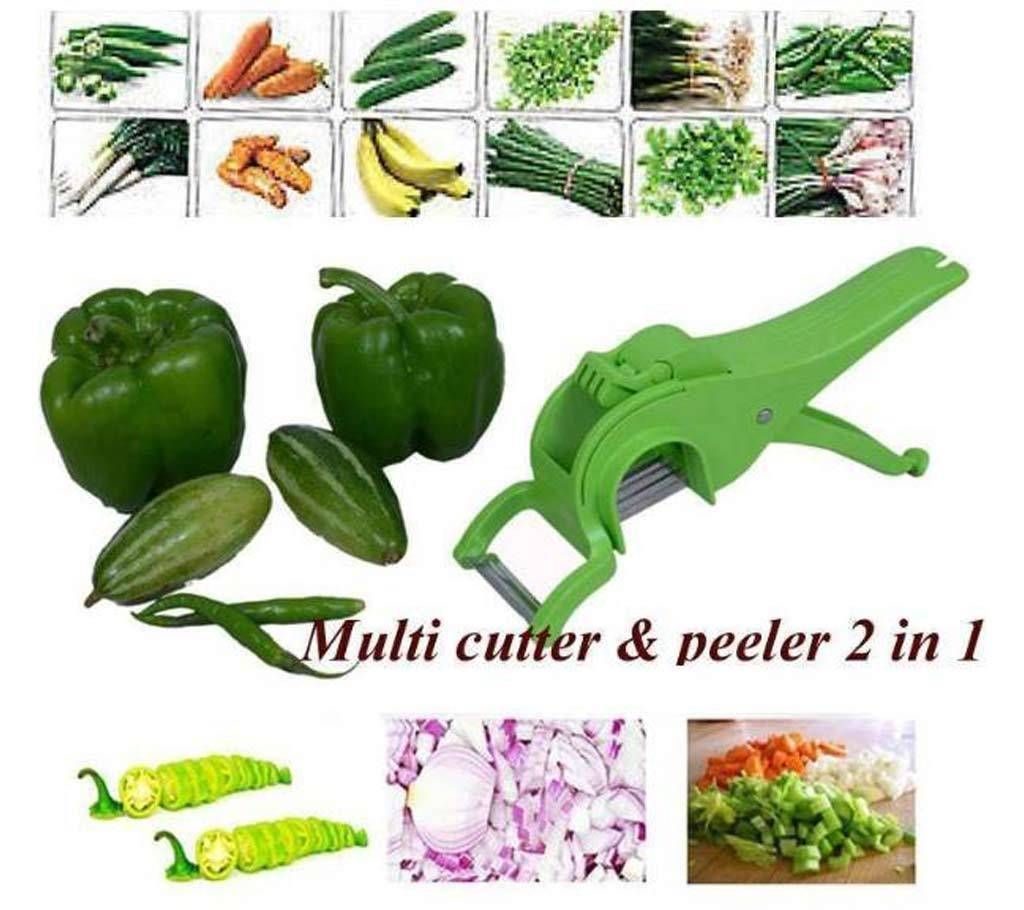 2 In 1 Multi Cutter And Peeler Is Easy To Use And Can Be Used To Cut Vegetables Like French Beans, Lady'S Finger, Spring Onion Leaves Etc. With No Tears. It Has Extra Sharp Stainless Steel..