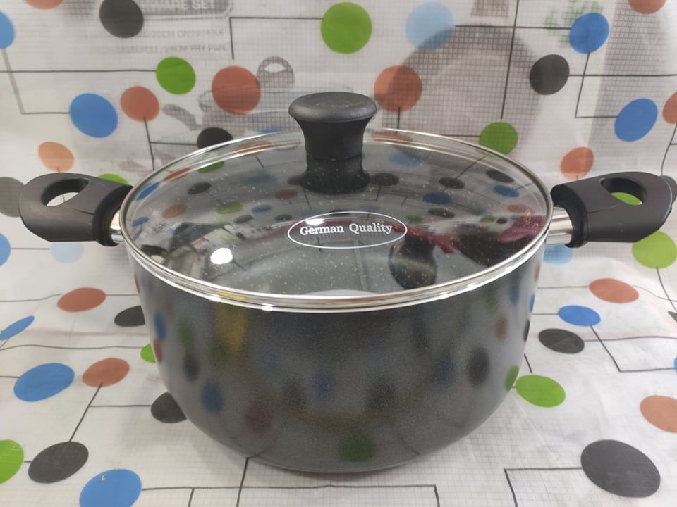 Prestiege 26cm  Marble Coating Omega Deluxe Non Stick Cookware Casserole With Lid,(S)Induction Use Cookware Casserol,Asian Frist 5-layered non-stick cookware,Omega Granite is made using German technology.