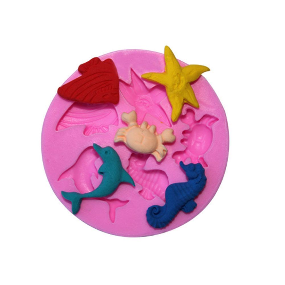 Creative Fish Starfish Crab Silicone Cake Mold DIY Handmade Fondant Baking Tool