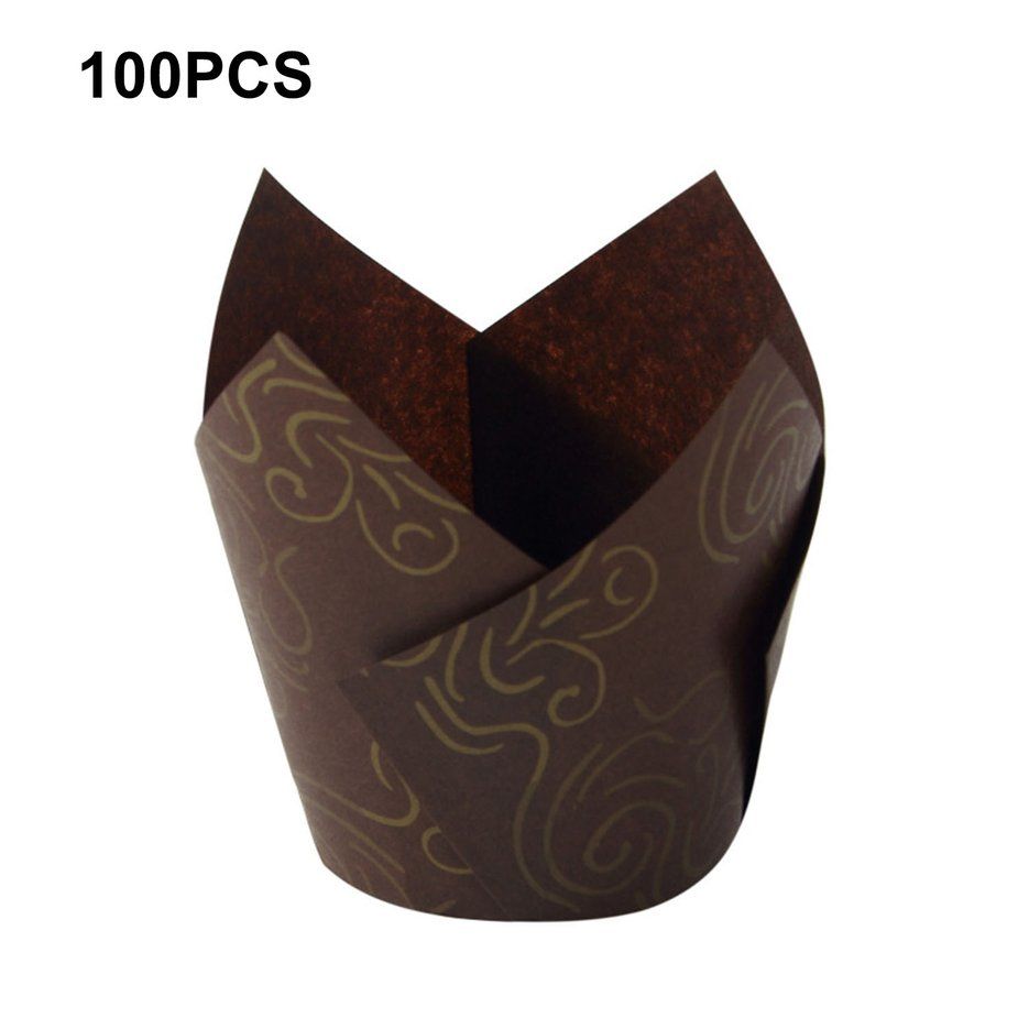 100 Pcs Muffin Paper Wedding Muffins Paper Moulds Tulip Mould Baking Paper For Baking Classes Cake Cupcakes Baking Tools