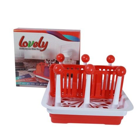 Lovely Multi Purpose Glass Stand - Red & White. - Glass