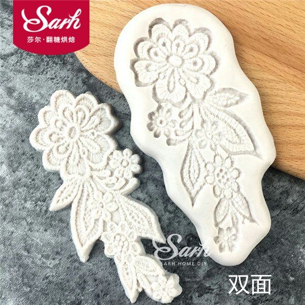 European Flower Pattern Fabric Lace Border Mold Chocolate Mold for the Kitchen Baking Cake Tool DIY Sugarcraft Decoration Tool