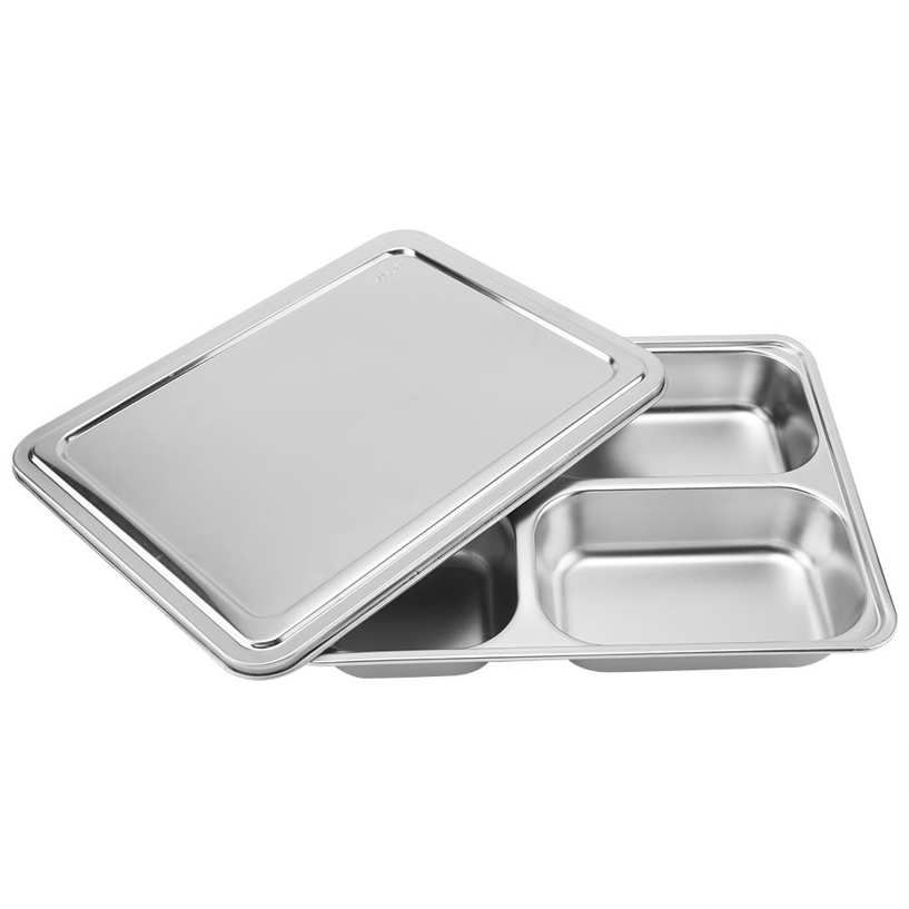 Stainless Steel Canteen Lunch Box Picnic Fruit Container Storage With Cover