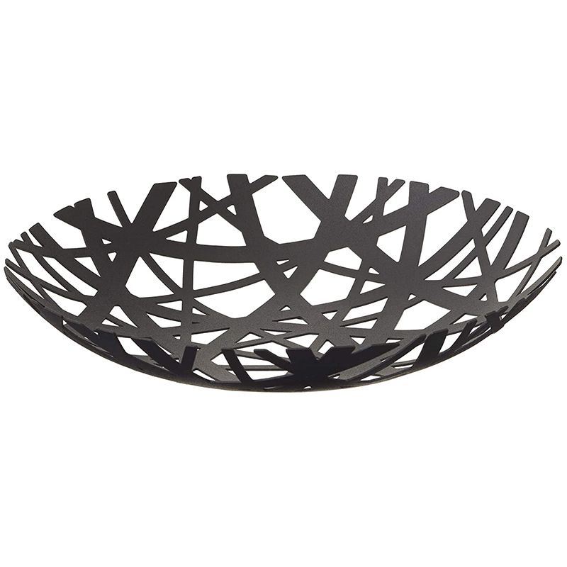 2498 Tower Fruit Bowl - Modern Kitchen Counter Basket Holder,Black