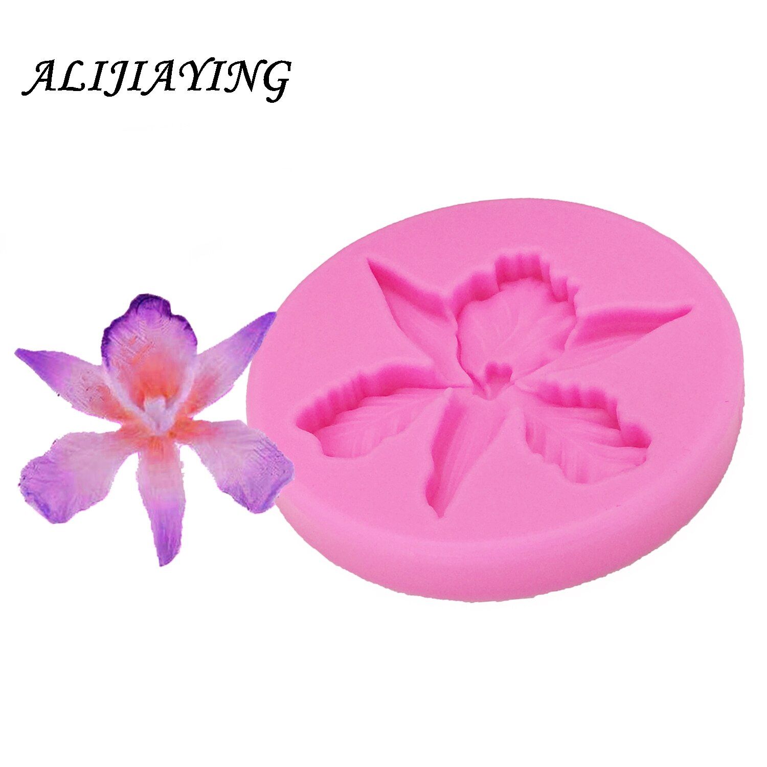 Orchid shape fondant baking cake molds Sugarcraft silicone mold flower Wedding cake decorating tools chocolate mould D0099