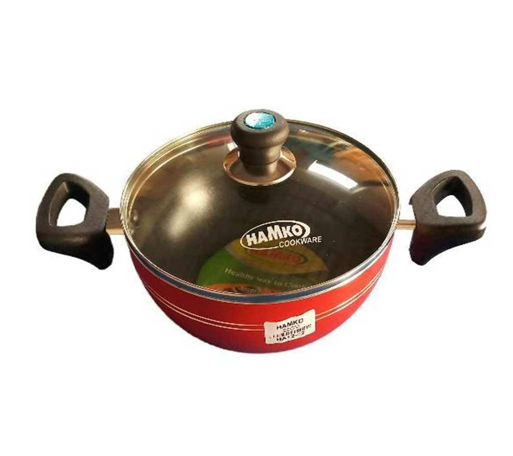 Hamko HA12-03 (TH Wokpan with Glass Lid Red-24 CM)