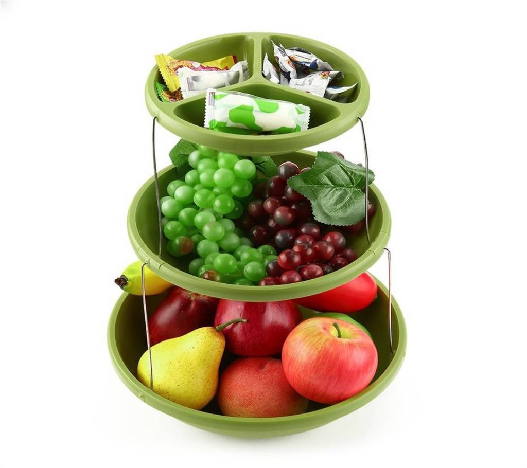 Three Tiers Twistfold Party Bowls - Green