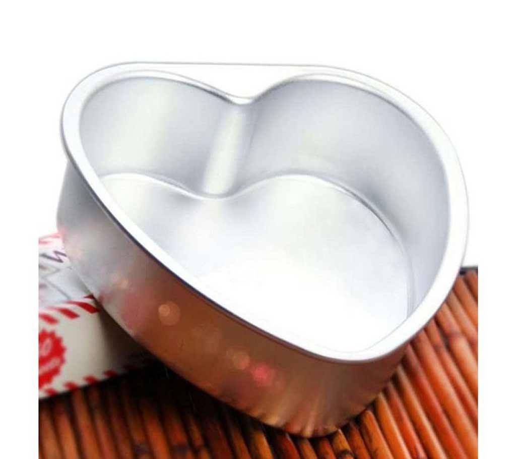 Love Shape Cake Baking Mould - Silver