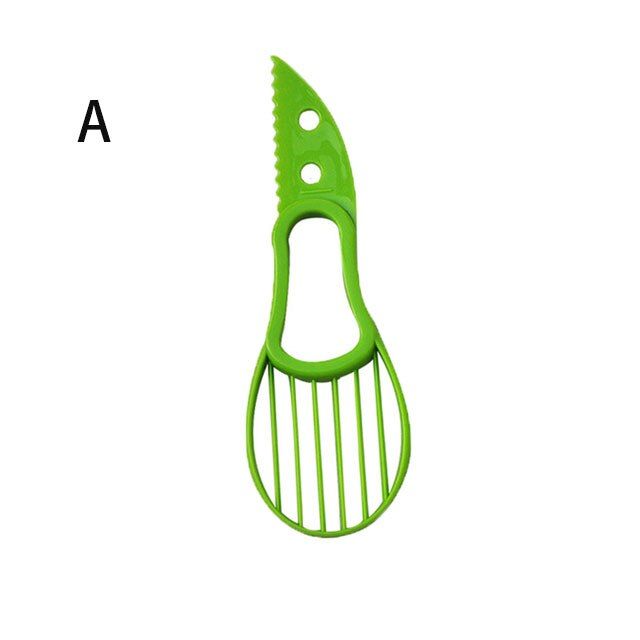 3 In 1 Avocado Shea Corer Butter Fruit Peeler Cutter Pulp Separator Plastic Knife Kitchen Tools Kitchen Gadgets-A