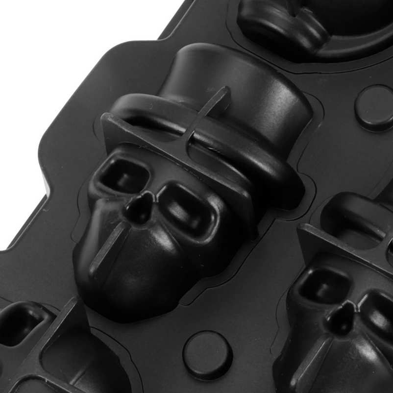 Ice Cubes Maker 2Pcs 6‑Grid Silicone Halloween Skull‑Shaped Mold Tray Kitchen Utensils