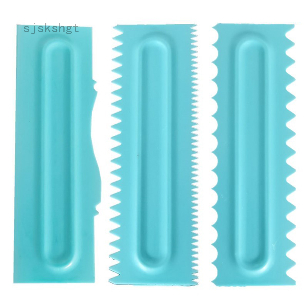 3-piece Set Cream Scraper Comb Cake Pattern Modeling Tools Baking Accessories