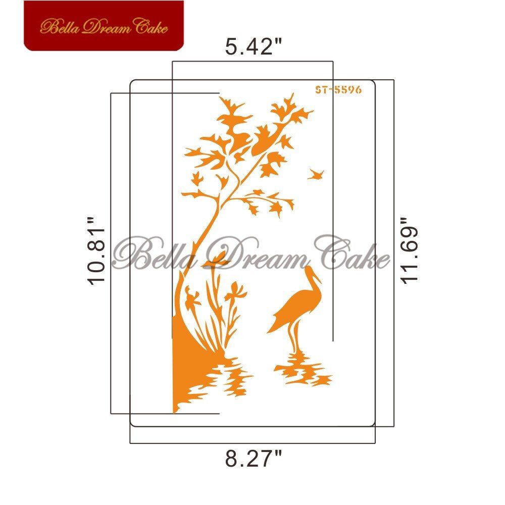 Landscape Painting Swan Cake Stencil Birds Layering Plastic Stencils For DIY Scrapbooking Drawing Stencils Template Cake Tool