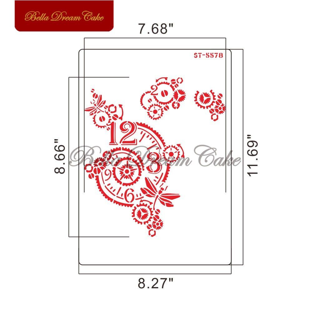 Cup/Clock/Key Pattern Cake Stencil Plastic Layering Stencils For DIY Scrapbooking Drawing Stencils Home Decoration Template