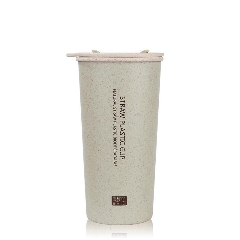 KCASA KC-WHE03 300mL/400mL Wheat Fiber Double Layer Insulation Mug Student Cup Creative Water Bottle