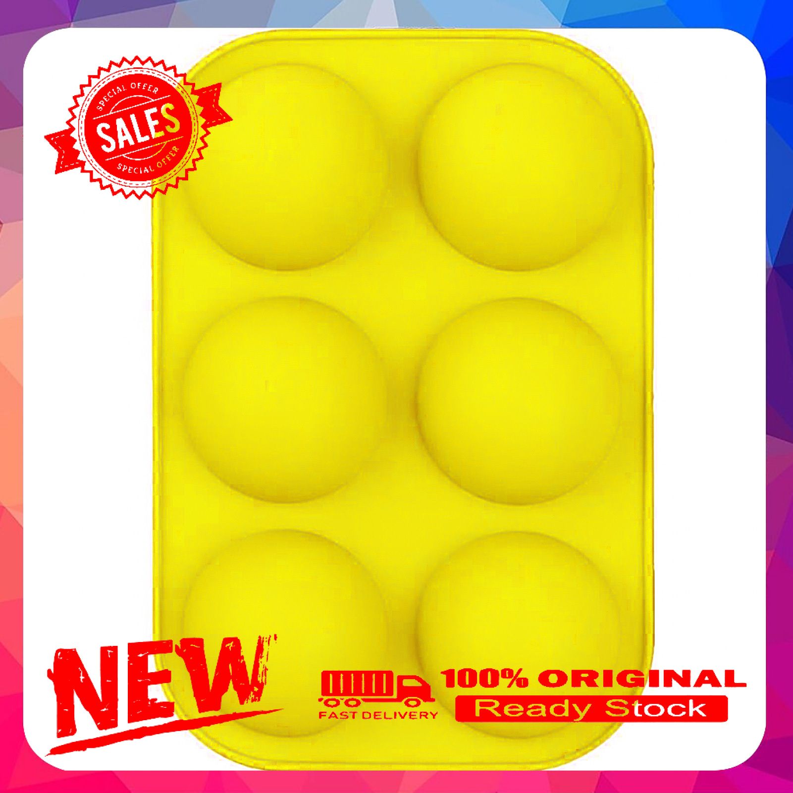 6-hole Semi Sphere Silicone Cake Mold Nonstick Baking Mould DIY Accessories
