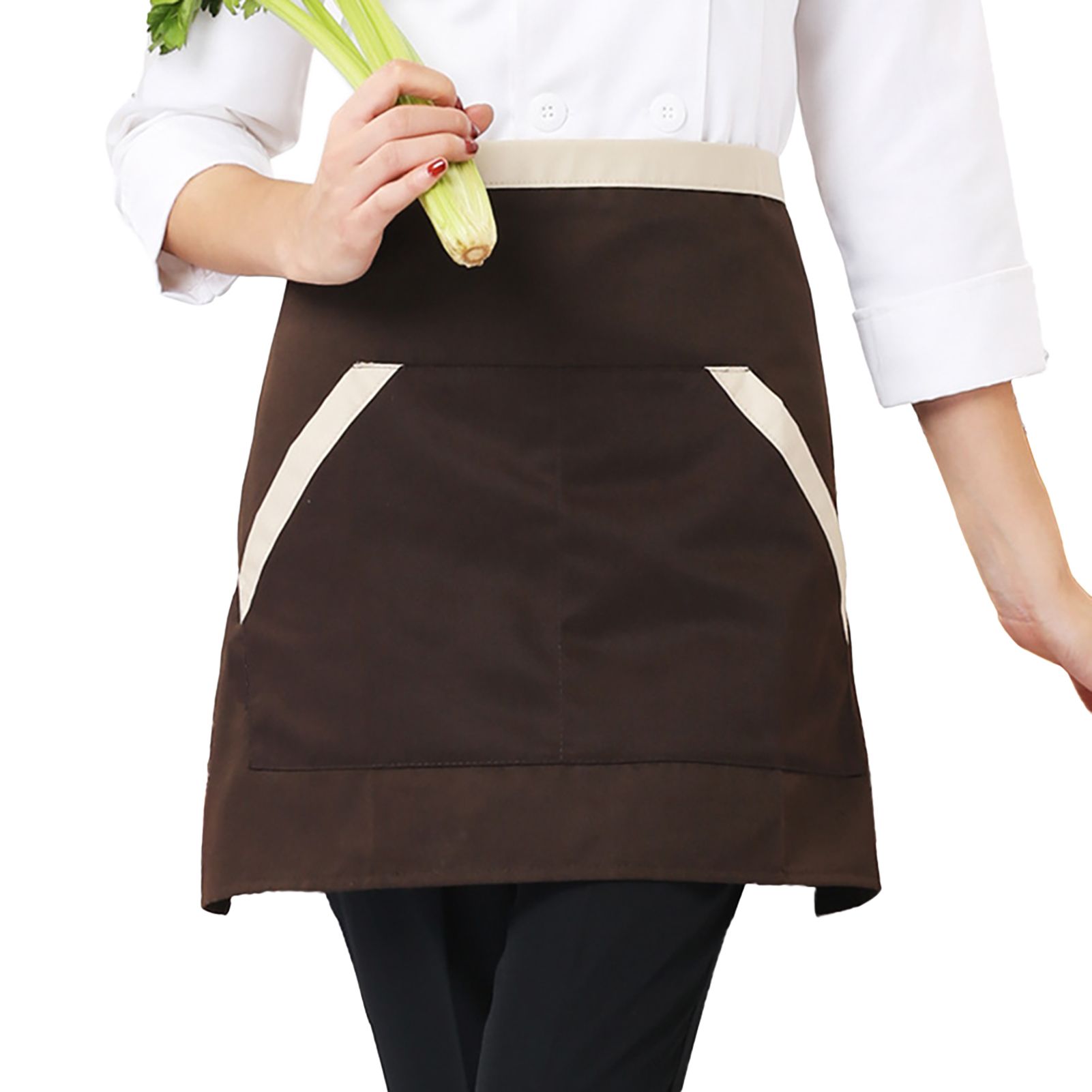 Cooking Apron Soft with Tether Household Short Waist Apron for Kitchen