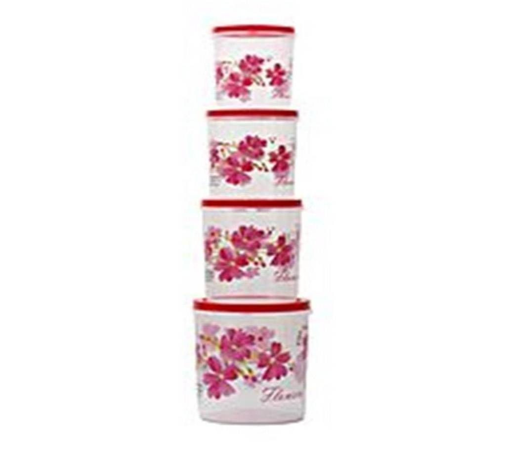 Npoly Printed Container - Transparent and Red