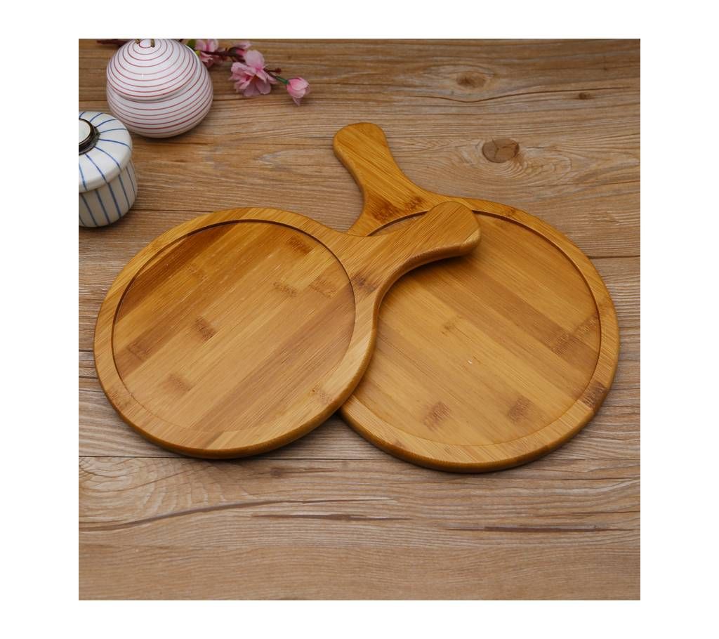 Round Head Wooden Pizza Plate 14"