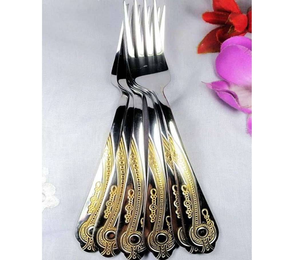 Stainless steel table fork set 6 pieces