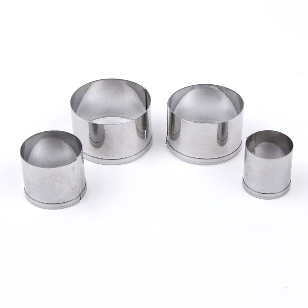 4pcs/set Stainless Steel Round Circle Cookies Cutter Mould Buscuit Fondant Cake Pastry Chocolate Candy Mold Baking Pastry Tools