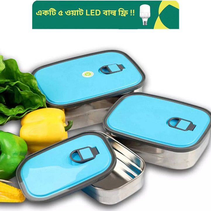 1  pics Stainless Steel Airtight Food Storage Container Lunch Bento Box