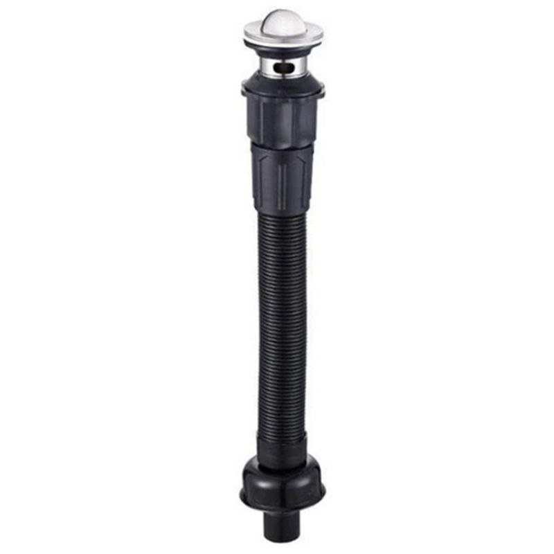 Drain Pipe Drain Set Basin Stainless Steel Drain Set Conjoined Drain Pipe 42-2cm Longest Dimension 85cm Black
