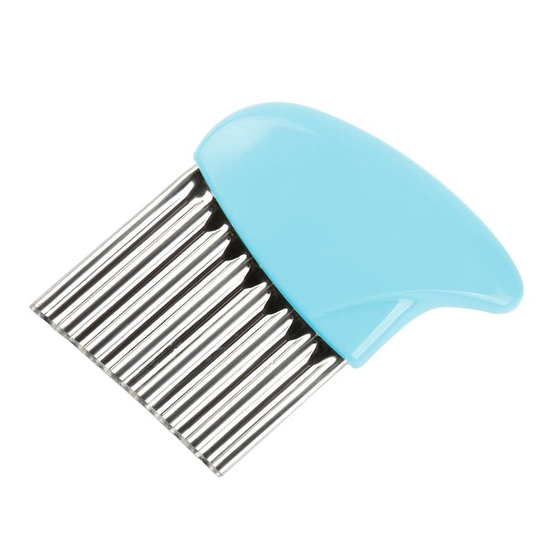 Potato slices knife wave onion potato slices wrinkled french fries salad corrugated cutting chopped vegetable cutter-Blue