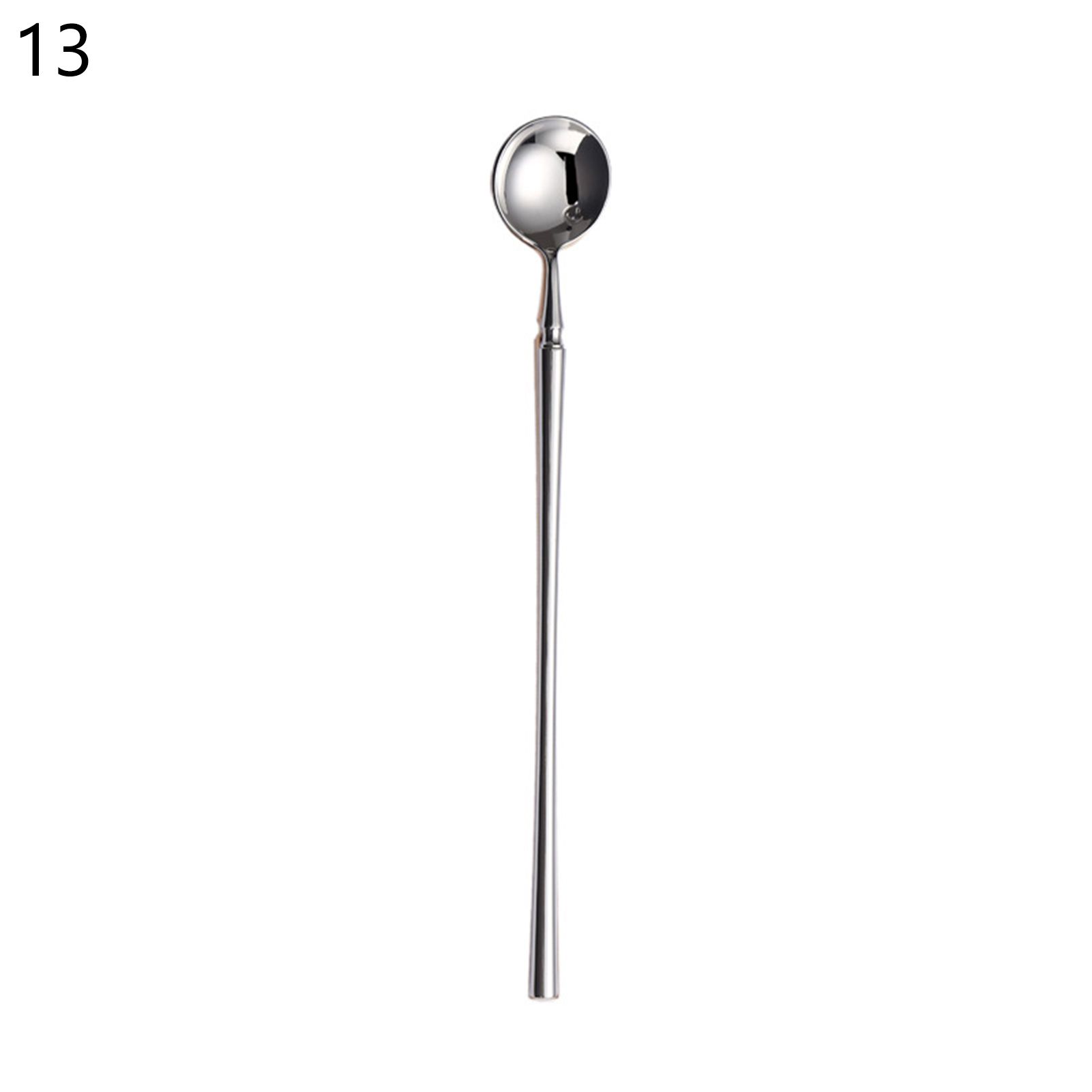 Cake Spoon Exquisite Workmanship Unbreakable Stainless Steel Ergonomic Long Handle Fork Dink Teaspoon Dinnerware Accessories
