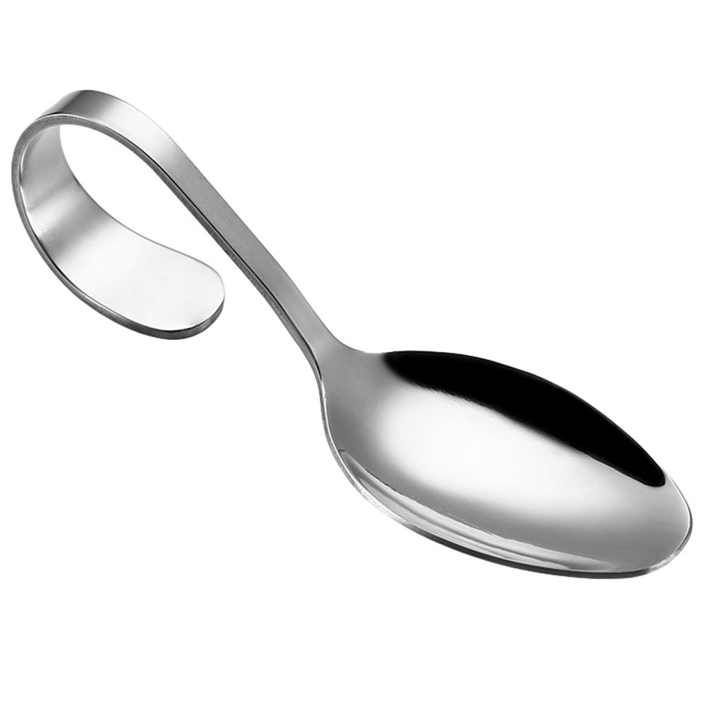 Stainless Steel Hotel Buffet Kitchen Curved Handle Dessert Soup Spoon Cutlery