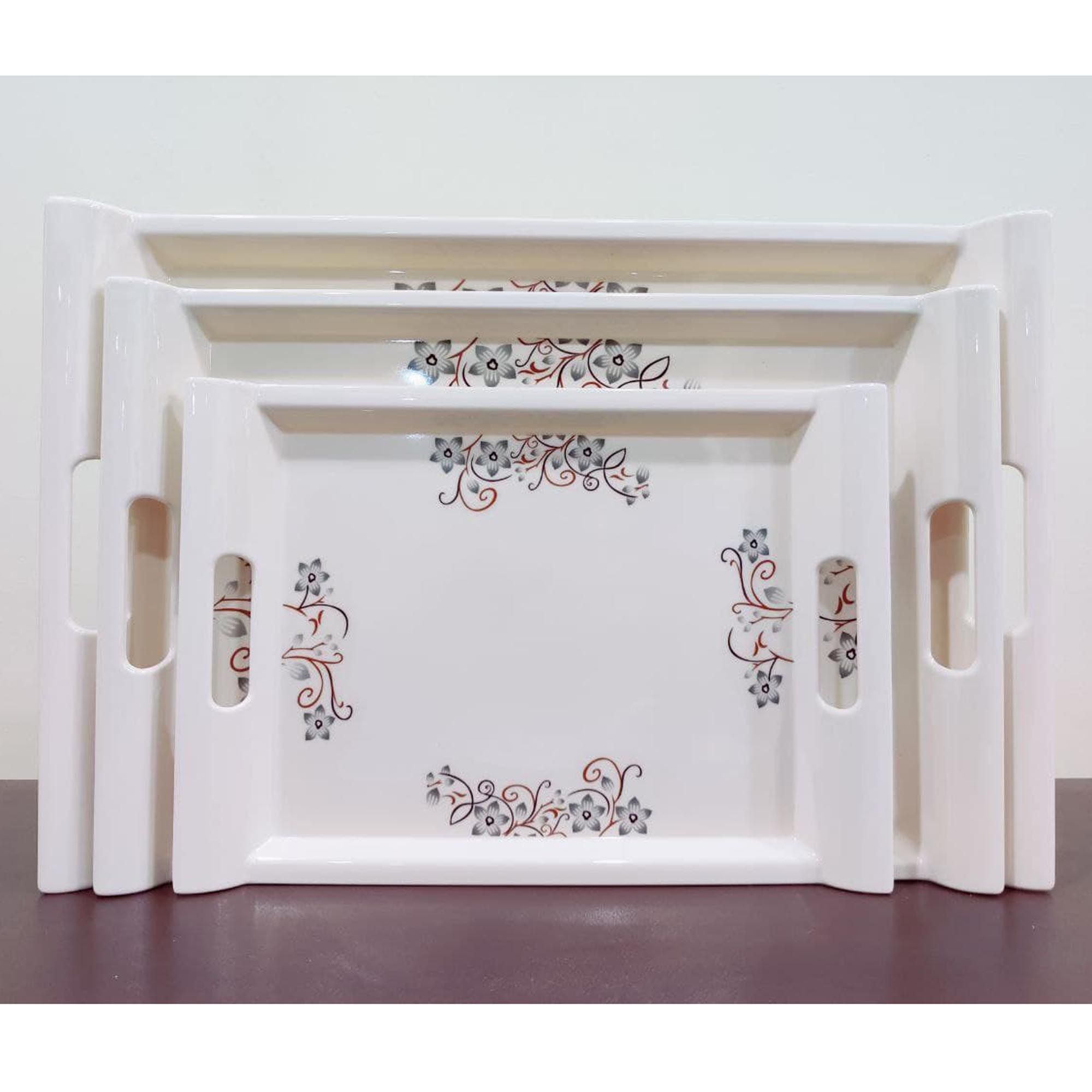 Melamine Super Handle Tray Set (3 Pcs)