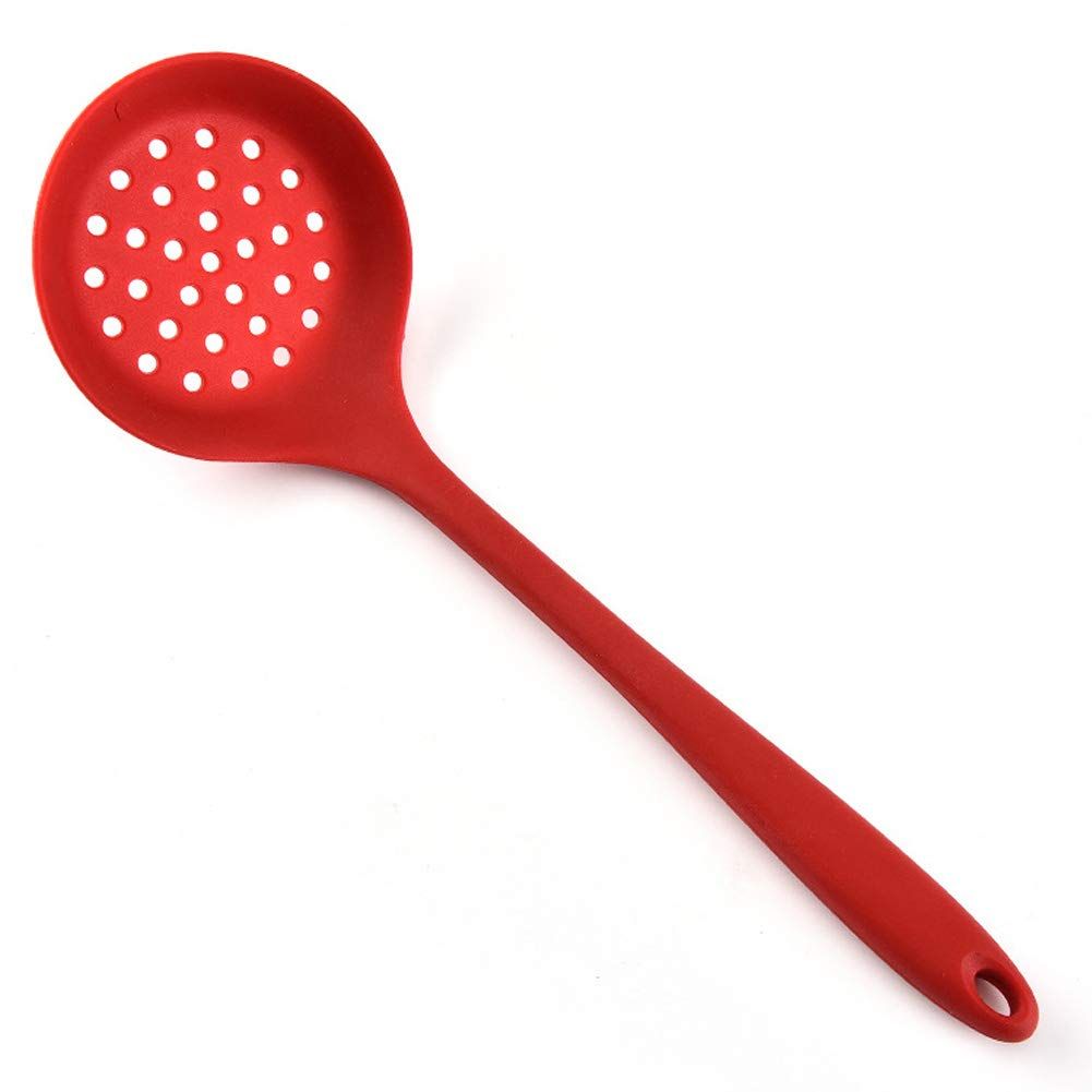 Long Handle Heat Resistant Silicone Colander Non-Stick Kitchen Cooking Strainer