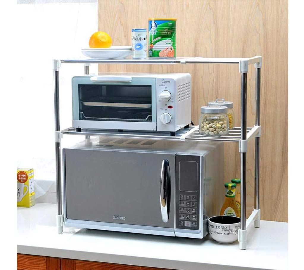 Microwave oven storage rack