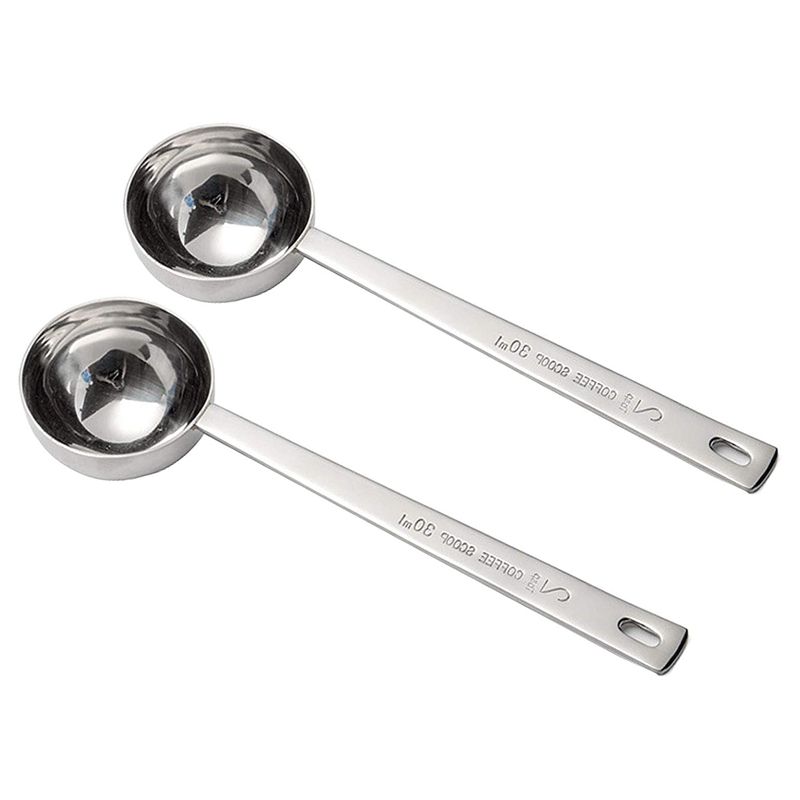 Stainless Steel Coffee Scoop, 2 Tablespoon Measuring Spoon Coffee Scoop, 30Ml Metal Long Handled Spoons Coffee Measuring Spoons, Set of 2