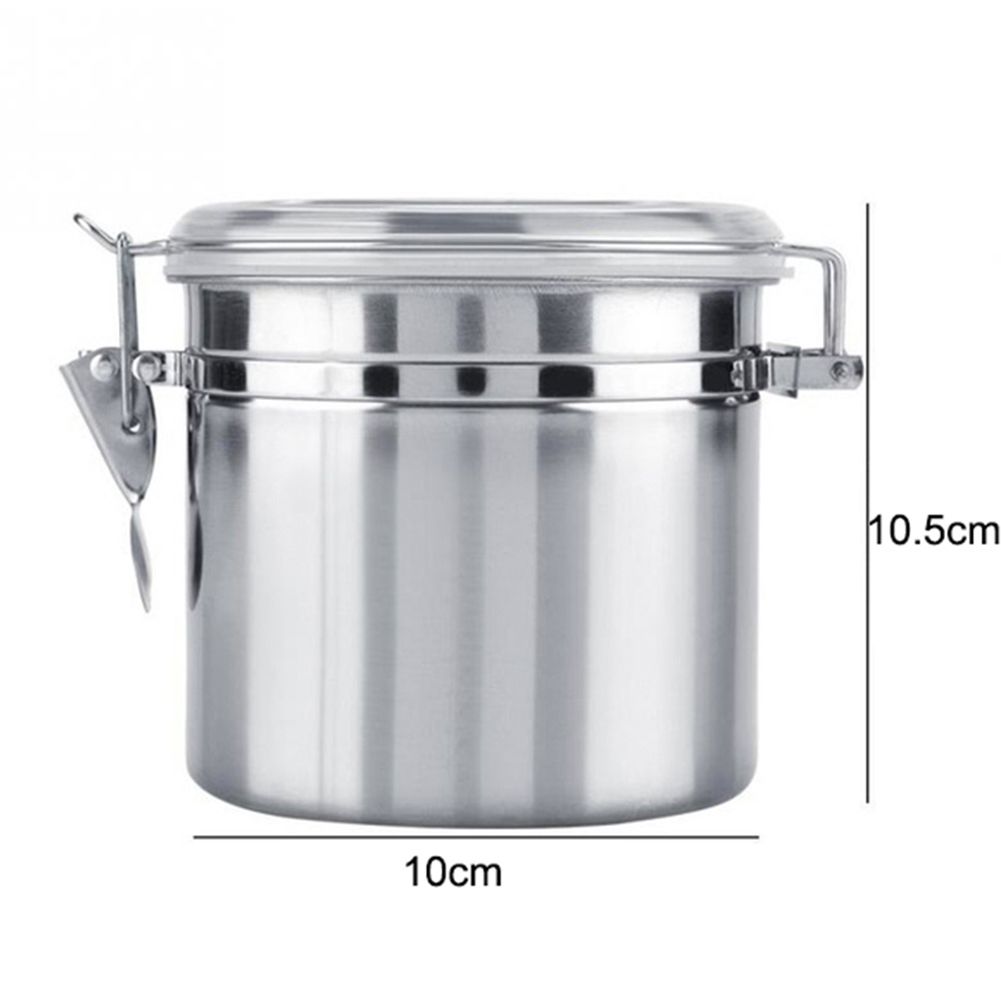Airtight Stainless Steel Jar Canister Coffee Flour Sugar Tea Container Holder